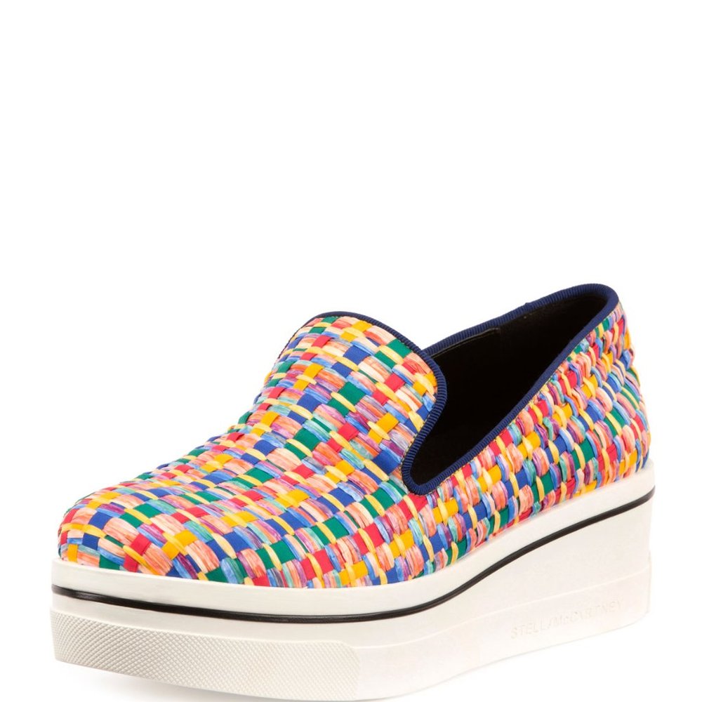 Binx Basketweave Platform Sneaker, Red/Multi